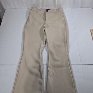 Zara Faux Leather Pants cream color medium Soft lining